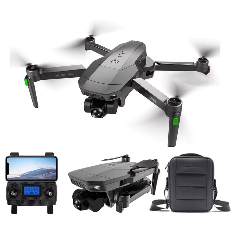Flyxinsim SG907 MAX 3 Axis Gimbal 4K Brushless Drone with Camera Wide Angle 5G Wif GPS RC Quadcopter Vs SG906 Pro2 Drone