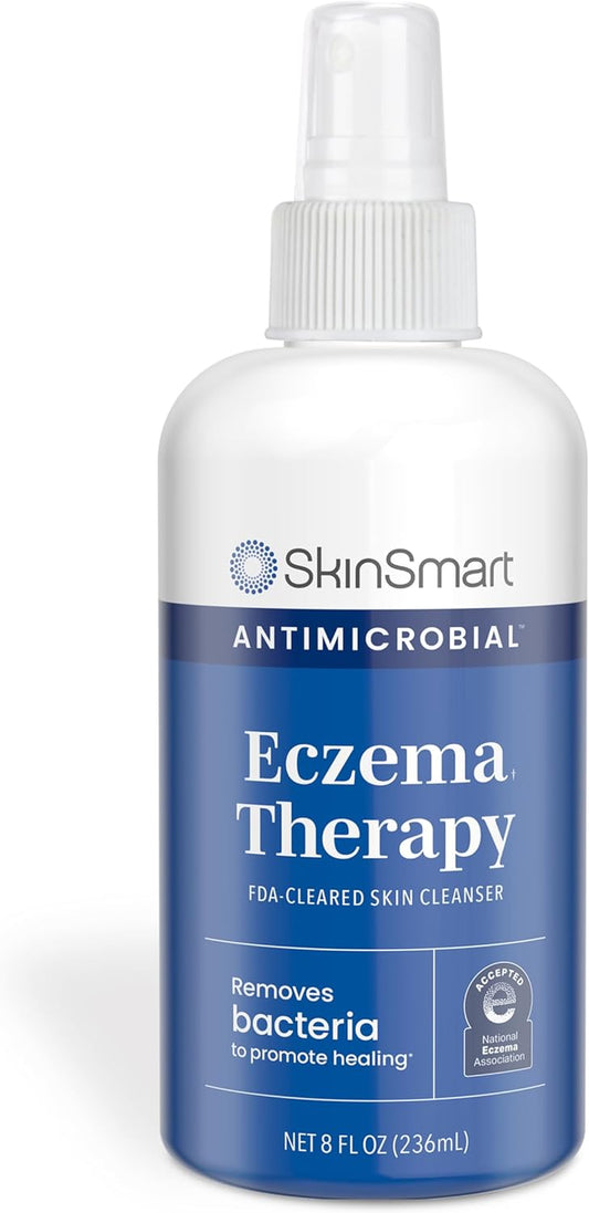 Eczema Therapy with Hypochlorous Acid, Removes Bacteria so Skin Can Heal, for Adults, Kids and Seniors, 8 Ounce Clear Spray