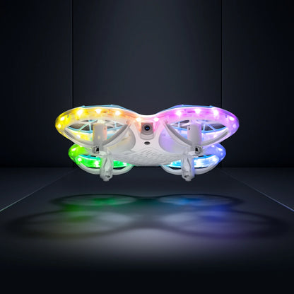 K30 Drones with Camera for Kids 720P, FPV RC Drones with RGB Light, 2 Batteries, White