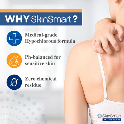 Eczema Therapy with Hypochlorous Acid, Removes Bacteria so Skin Can Heal, for Adults, Kids and Seniors, 8 Ounce Clear Spray